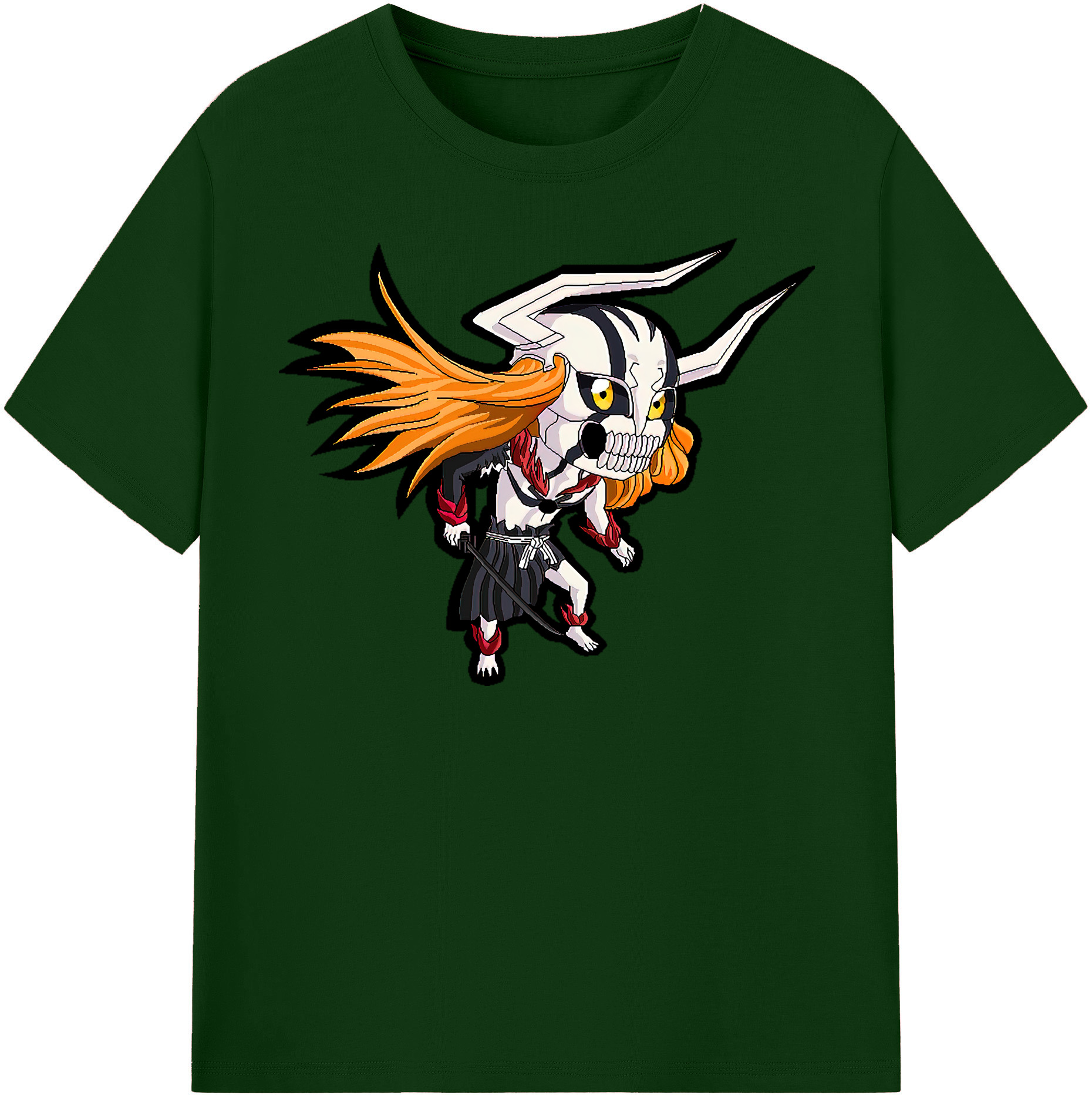 （画像用） ブリーチ 黒崎一護（くろさき いちご）BLEACH Kurosaki Ichigo 綿100％半袖Tシャツ（フロントプリント）